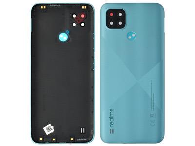For Realme Realme C21 Cover Batteria  Vetrino Camera Tasti Laterali Cross Blue